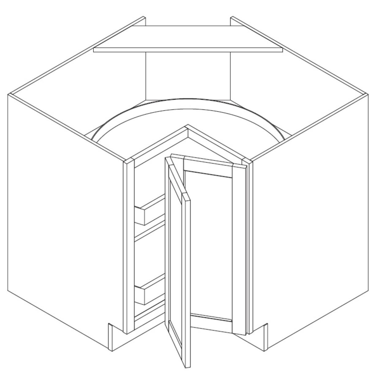 Florence White Shaker Lazy Susan Cabinet - 36"W x 34-1/2"H