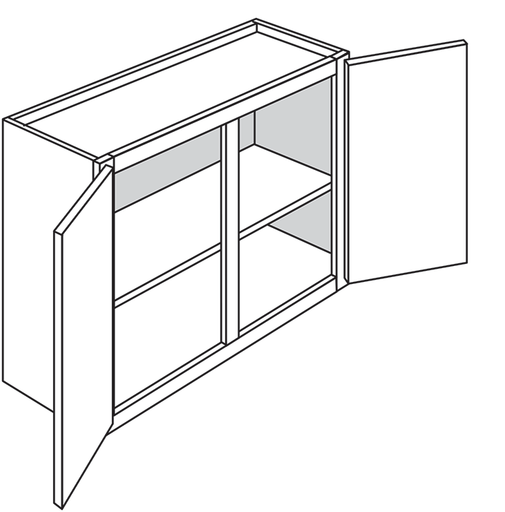 Springfield Shaker Double-Door Wall Cabinet 36"W x 24"H