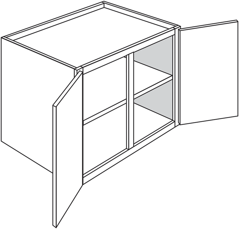 Radnor Slab Double-Door Wall Refrigerator Cabinet 36"W x 24"H x 24"D