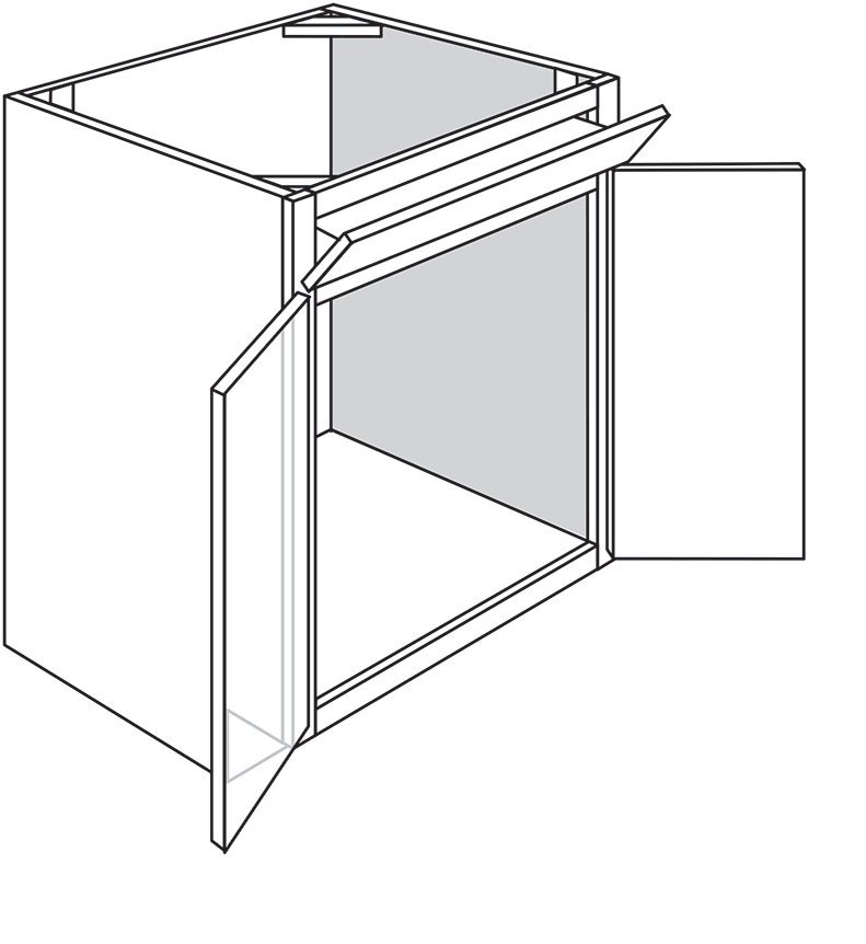 Devon Slab Double-Door Sink Base Cabinet w/ Tiltout Tray 30"W