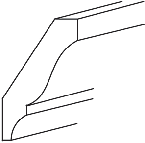 Devon Slab Large Crown Moulding 3 1/2"H x 96" L