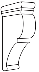 Devon Shaker Corbel 3"W x 10 3/4"H