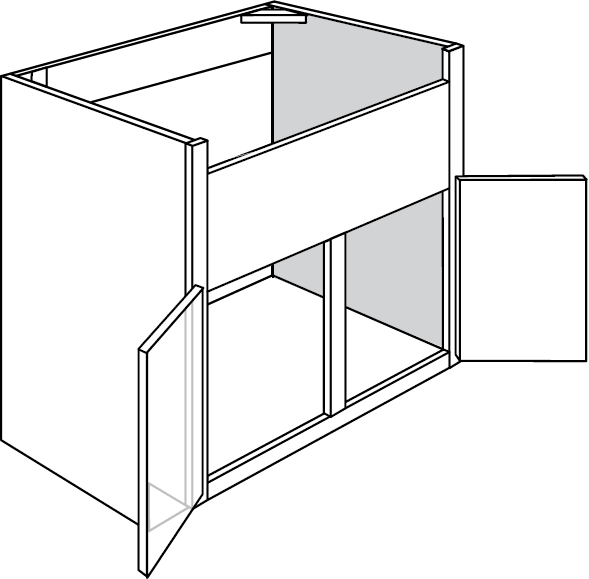 Newtown Slab Double-Door Farm Sink Base Cabinet 36"W