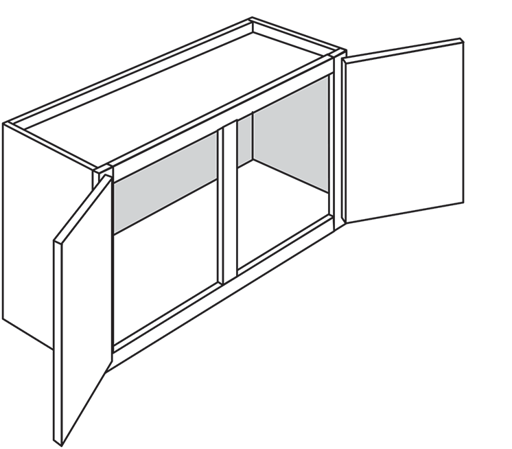 Newtown Slab Double-Door Wall Cabinet 36"W x 18"H