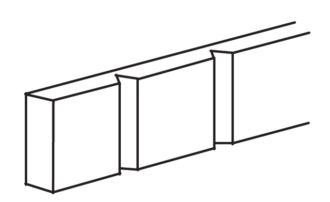 Gladwyne Slab Dentil Moulding 48" L