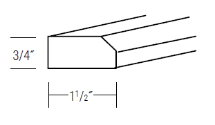 Windon Slab Shaker Light Rail Moulding 96" L