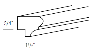 Windon Slab Traditional Light Rail Moulding 96" L
