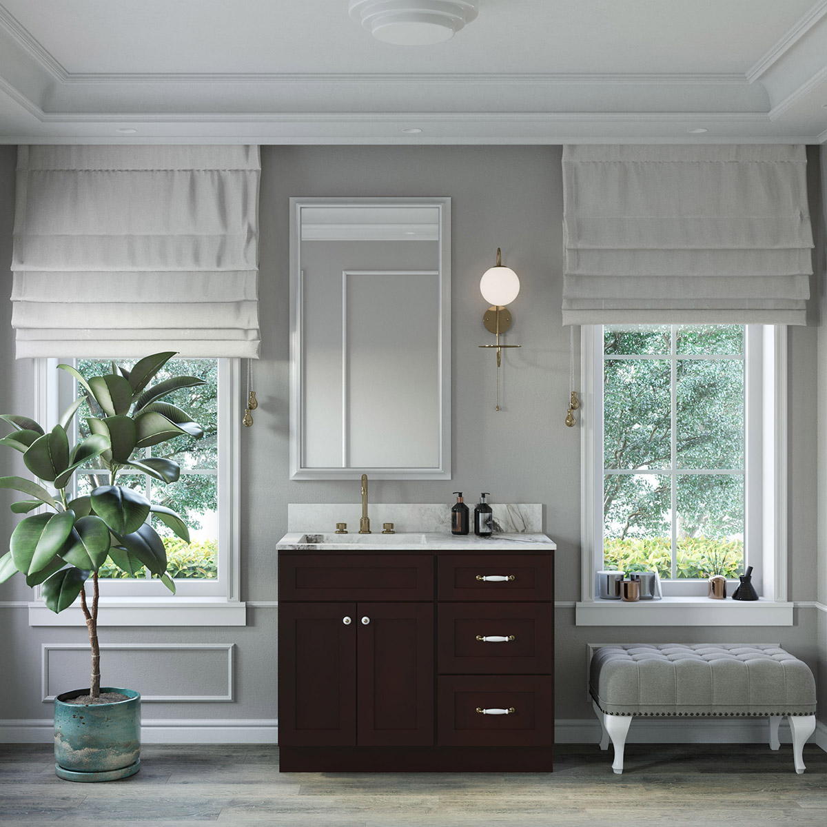 2-Piece Weston Espresso Shaker 42" Vanity Set