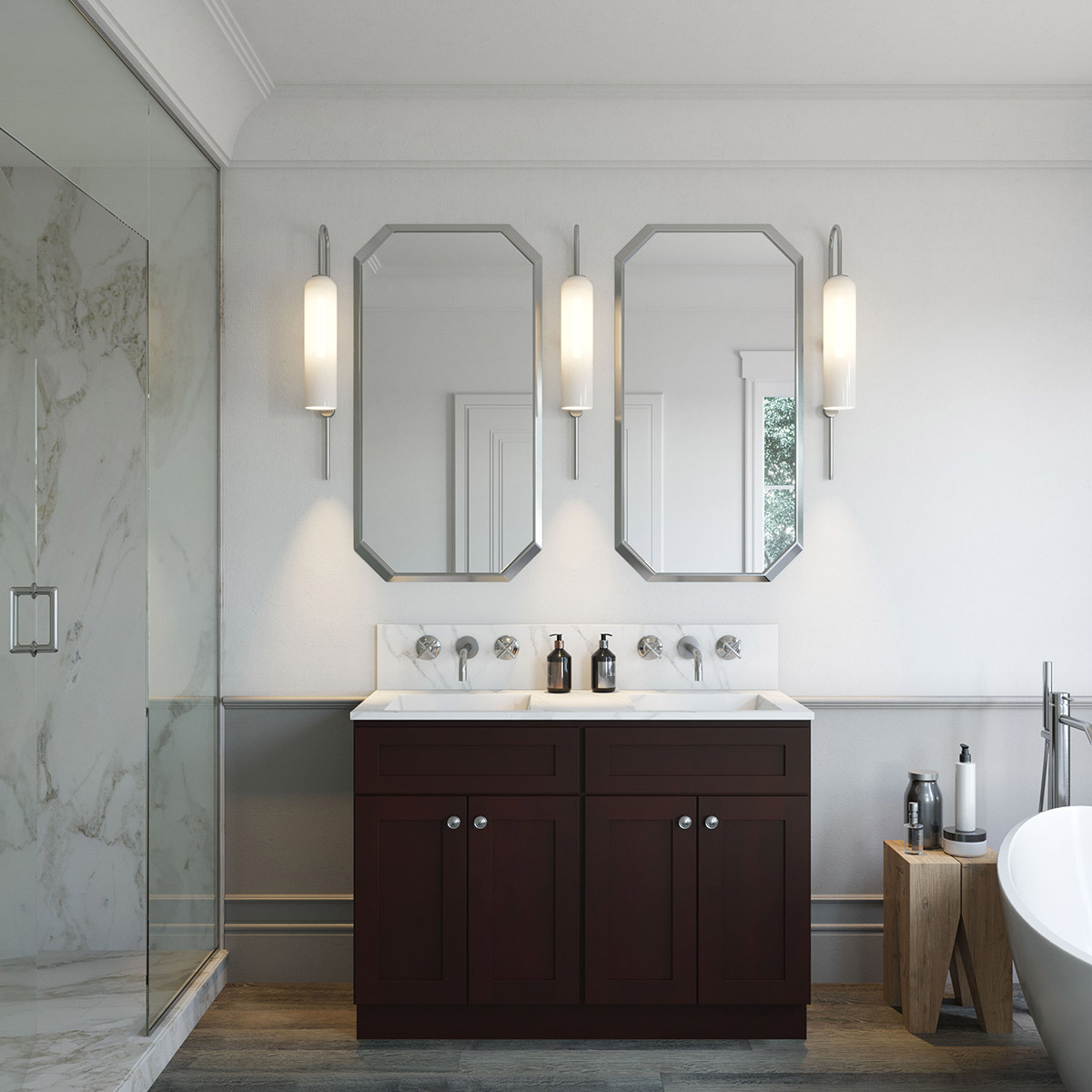 2-Piece Weston Espresso Shaker 48" Vanity Set