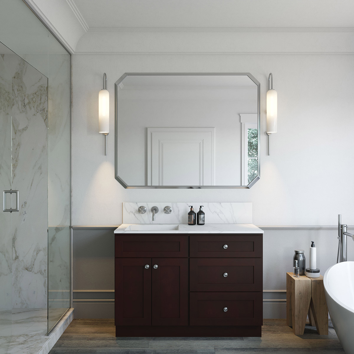 2-Piece Weston Espresso Shaker 48" Vanity Set #2