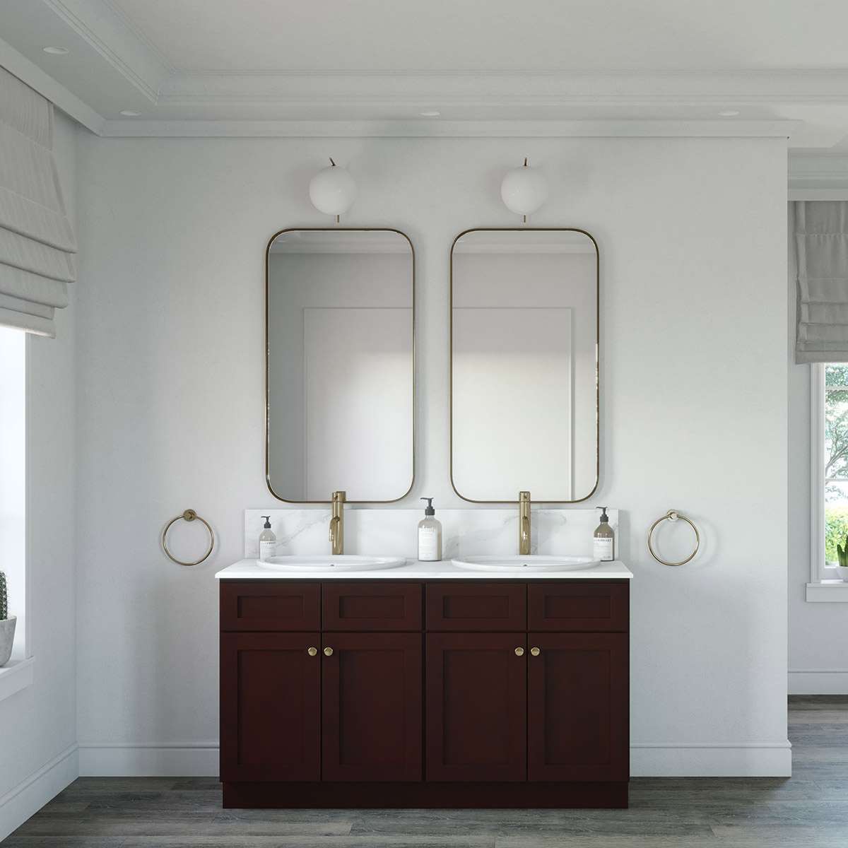 2-Piece Weston Espresso Shaker 60" Vanity Set