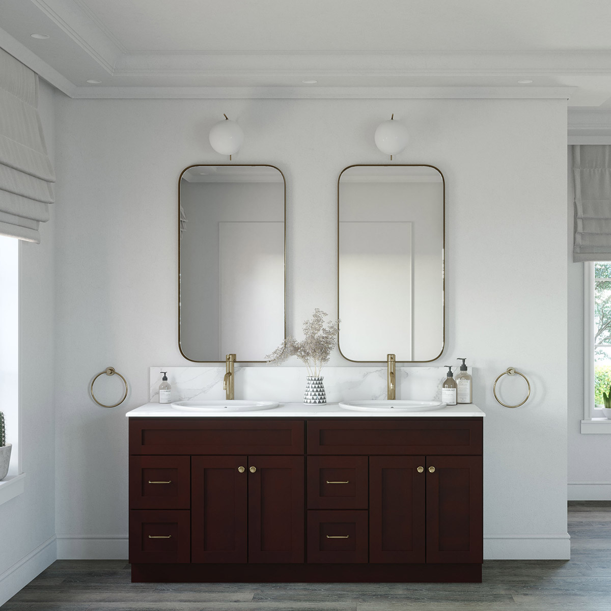 2-Piece Weston Espresso Shaker 72" Vanity Set #3