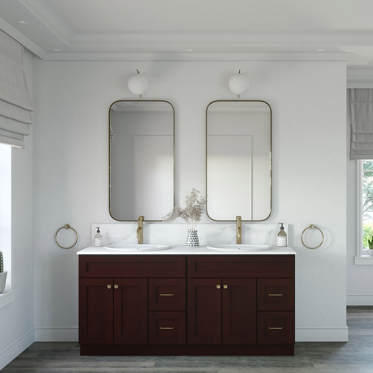 2-Piece Weston Espresso Shaker 72" Vanity Set #4