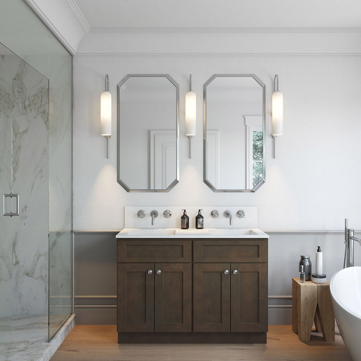 2-Piece Florence Slate Shaker 48" Vanity Set