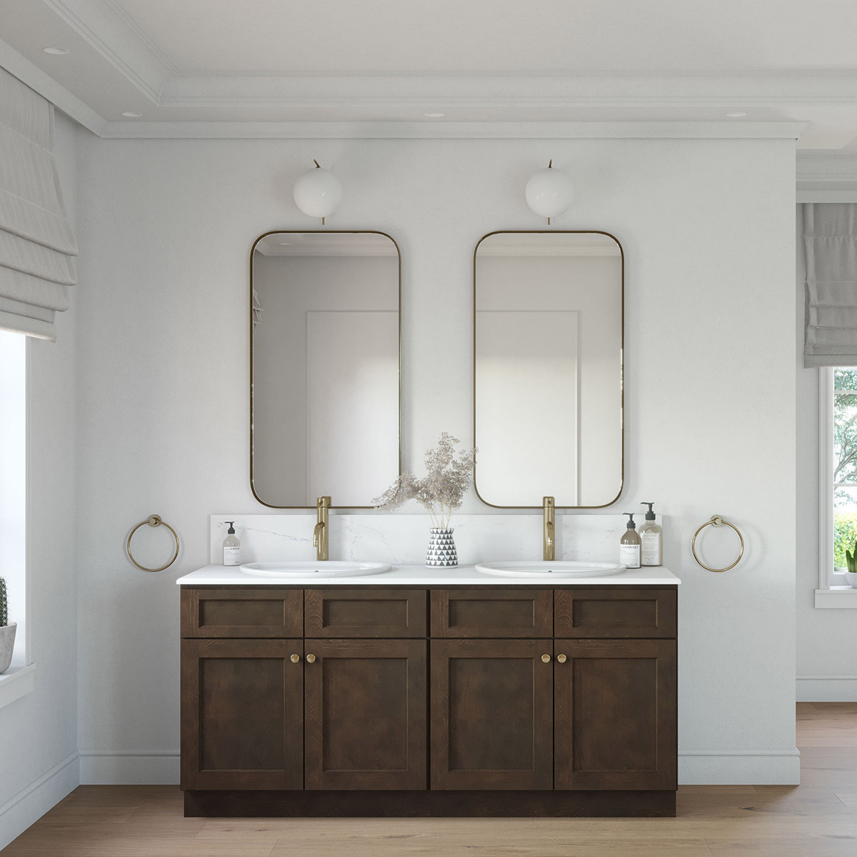 2-Piece Florence Slate Shaker 72" Vanity Set