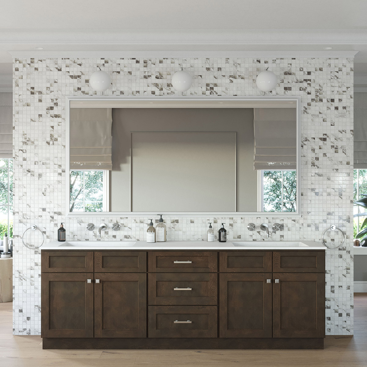 3-Piece Florence Slate Shaker 96" Vanity Set