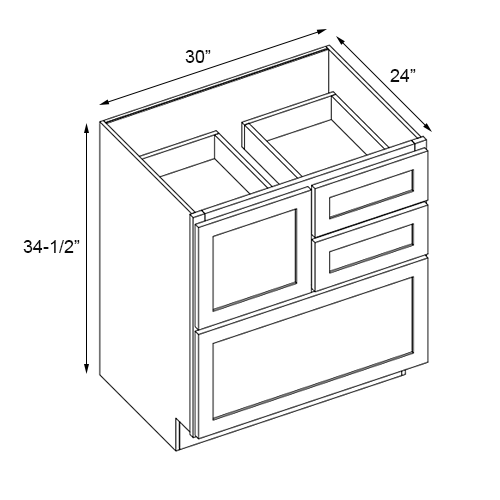 Grizzly Shaker Cooking Center Base Cabinet - 30" W