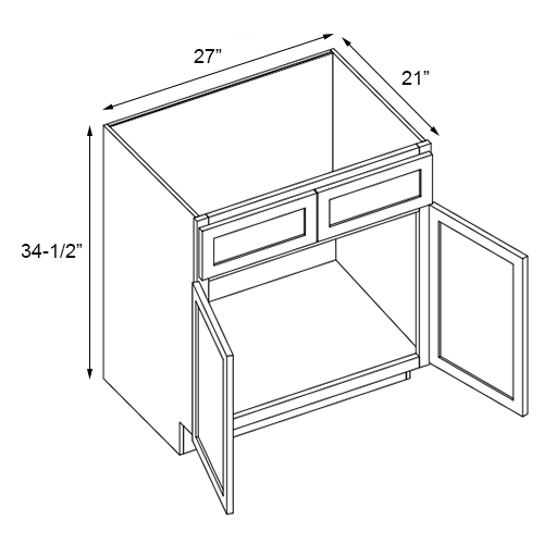 Grizzly Shaker Double Door Vanity - 27" W