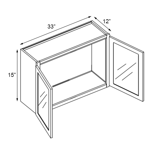 Grizzly Shaker 15" Wall Stacking Cabinets with Glass