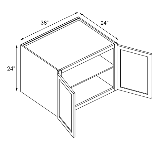 Primary White Shaker Deep Wall Cabinet - 36" W x 24" H x 24" D