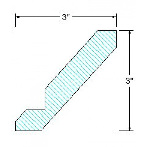 Storm Grey Crown Molding - 3"W x 3"D x 96"L