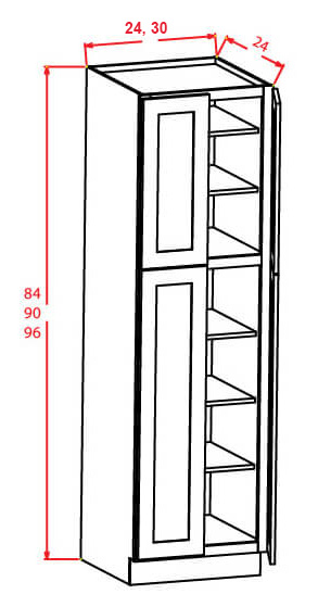 Timber Mist Wall Pantry - 30"W X 24"D X 90"H 