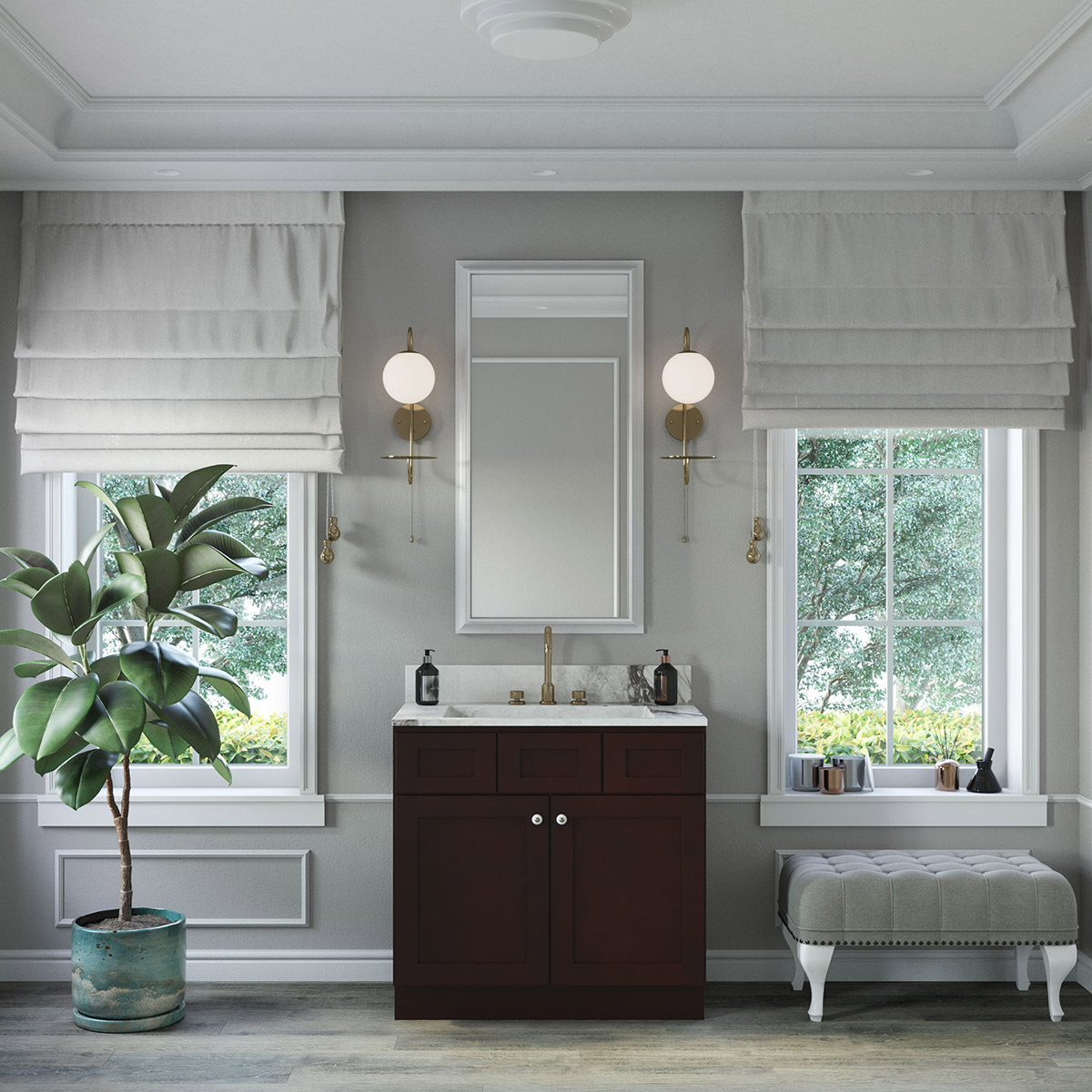 2-Piece Weston Espresso Shaker 36" Vanity Set #2