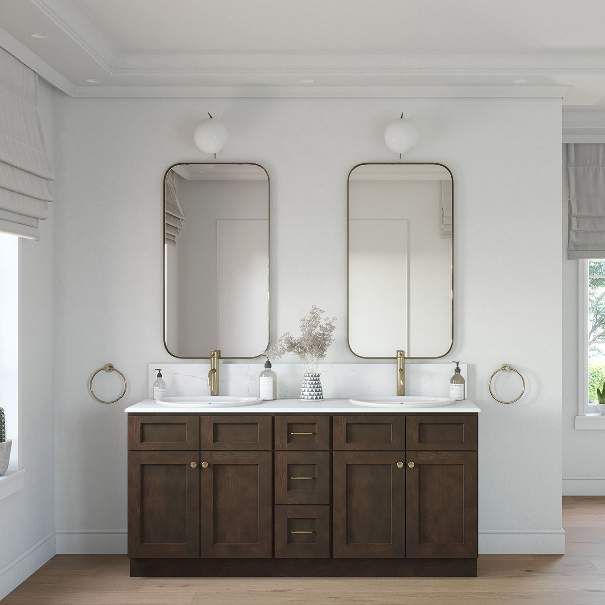 4-Piece Florence Slate Shaker 72" Vanity Set