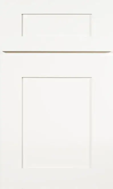 White cabinet door with two panels