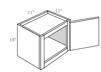Radnor Slab Single Door Wall Cabinet 21"W x 18"H 