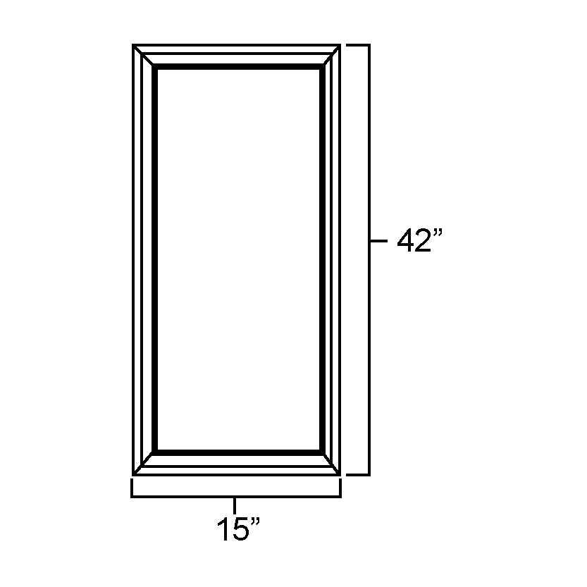 Carolina Hickory Plain Glass Door for W1542