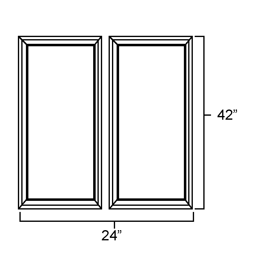 Carolina Hickory Plain Glass Doors for W2442