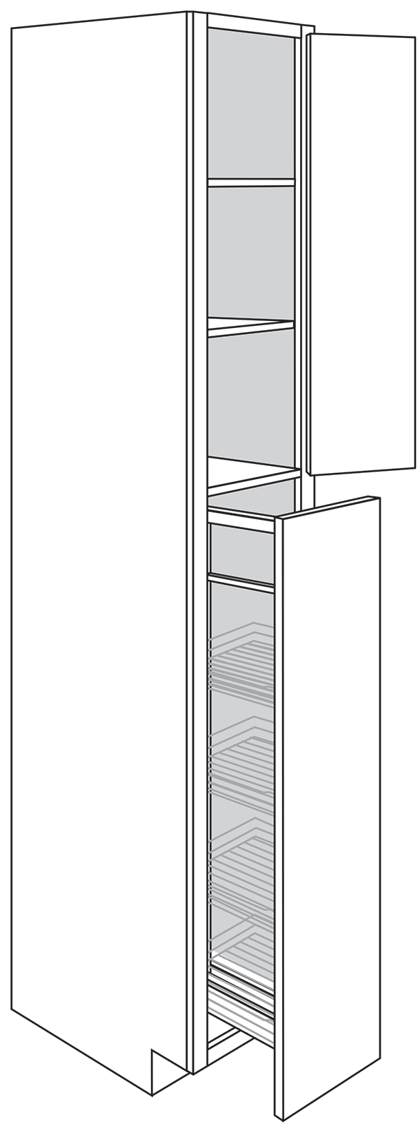 Truffle Slab 18" x 96" Pantry w/ Pullout
