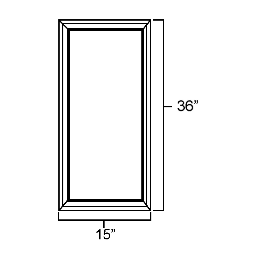 Carolina Hickory Plain Glass Door for W1536