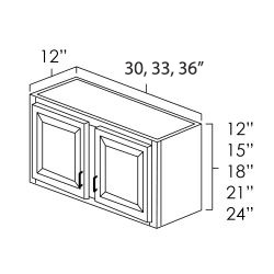 Onyx Black Shaker 36" x 24" Bridge Wall Cabinet