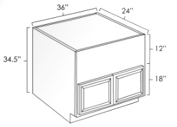 Onyx Black Shaker 36" Farmer Sink Base Cabinet