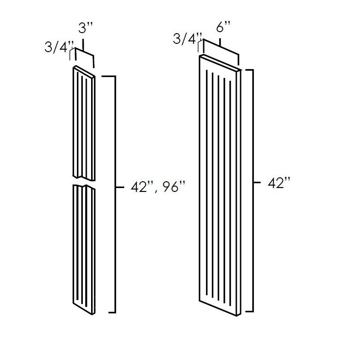 Onyx Black Shaker 6" x 42" Fluted Wall Filer