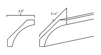 Onyx Black Shaker 96" x 2" 5/8" Large Cove Crown Moulding