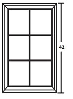 Onyx Black Shaker 42" Single Glass Diagonal Mullion Door