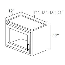Onyx Black Shaker 21" x 12" Single Glass Door Stacker Wall Cabinet