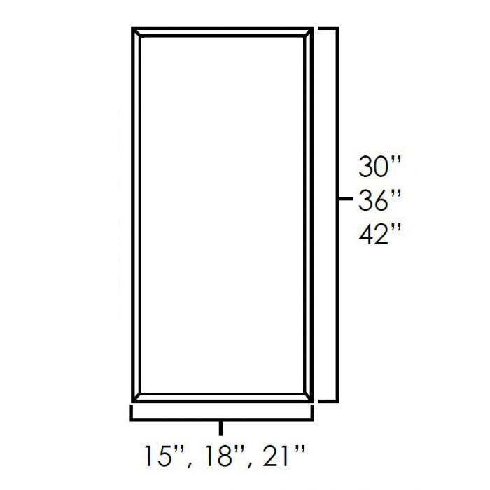 Onyx Black Shaker 18" x 42" Single Plain Glass Doors