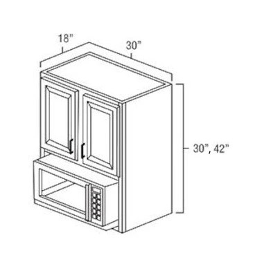 Elegant White Shaker 30" x 30" Microwave Cabinet