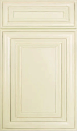 a close-up of a white cabinet door