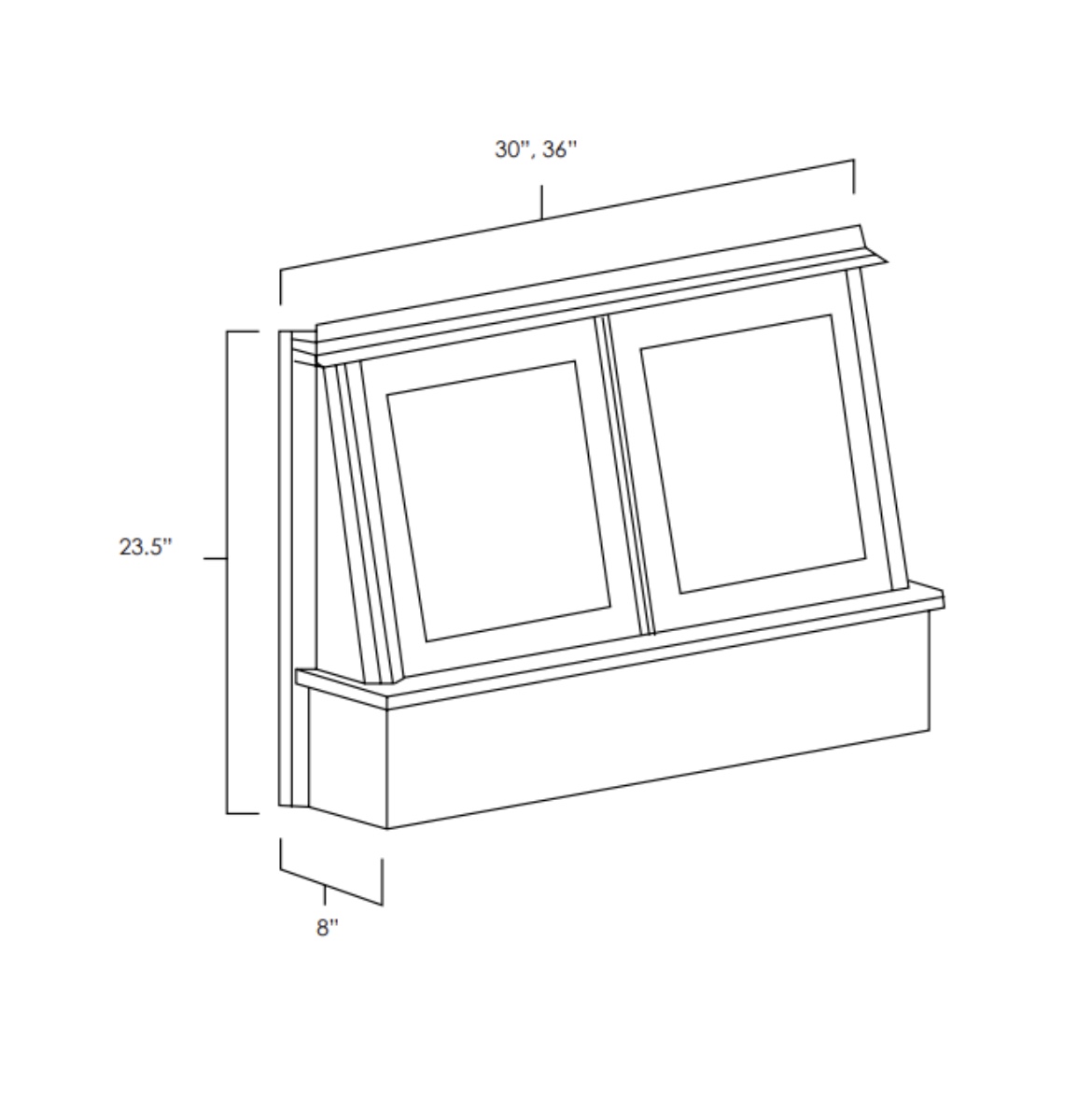 Carolina Hickory 36" Range Hood Front