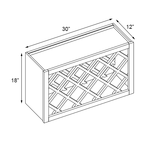 Slim White Shaker Wine Rack - 30" W x 18" H x 12" D