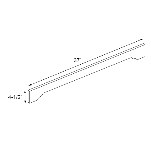 Slim White Shaker Furniture Valance - 37" W