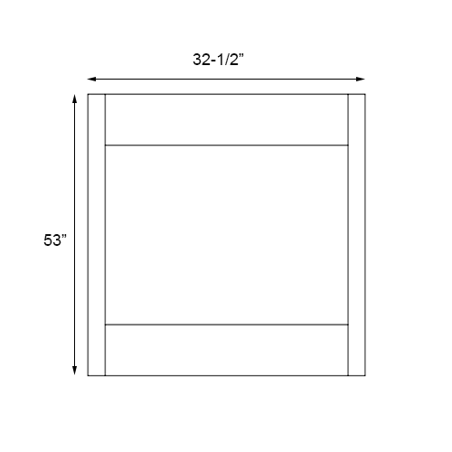 Slim White Shaker Oven Cabinet Overlay Panel - 33" W x 55" H