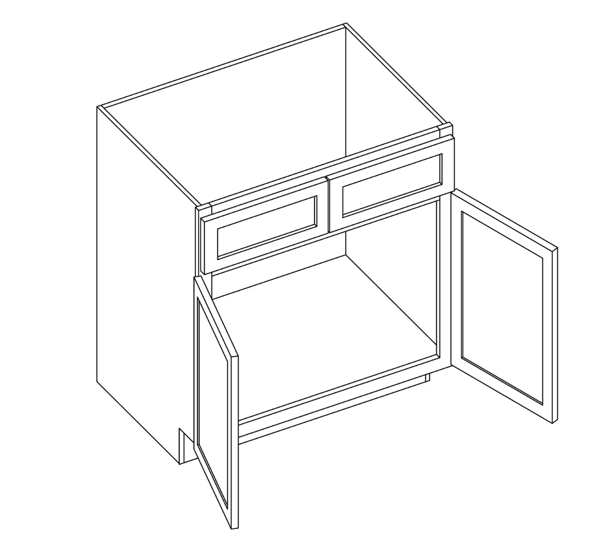 Weston White Shaker Double Door Vanity Cabinet - 24"W x 34-1/2"H