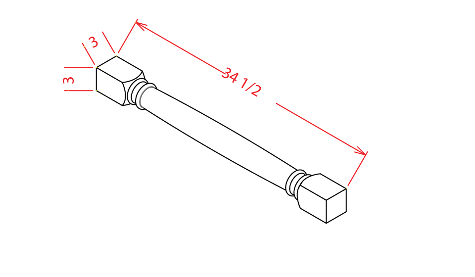 Timber Green Classic Decorative Leg - 3"W X 3"D X 34 1/2"H