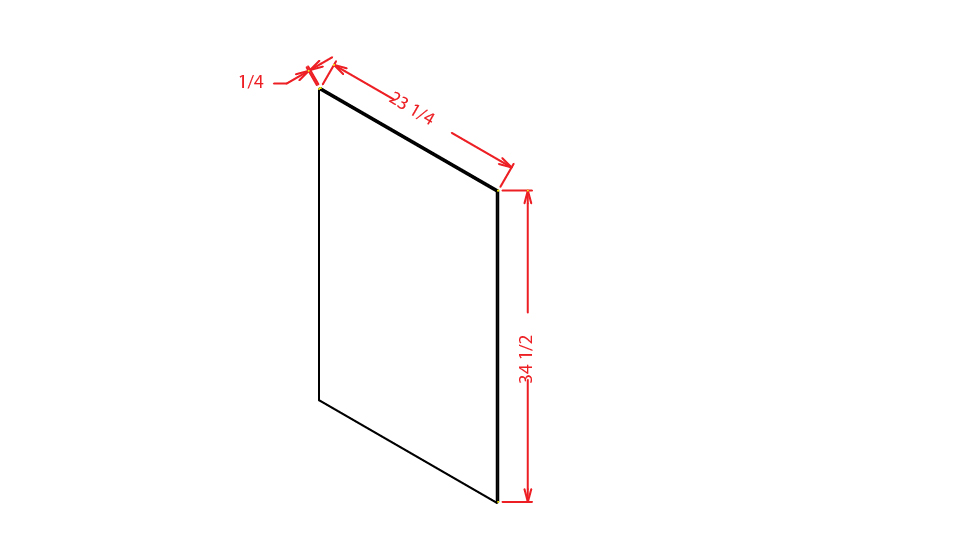 Timber White Base Skin Panel - 1/4"D X 34 1/4"W X 23 1/2"H